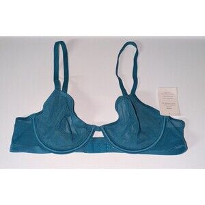 NWT Auden 34A Teal Smooth Mesh Unlined Comfort Bra Demi Coverage Bra Adjustable